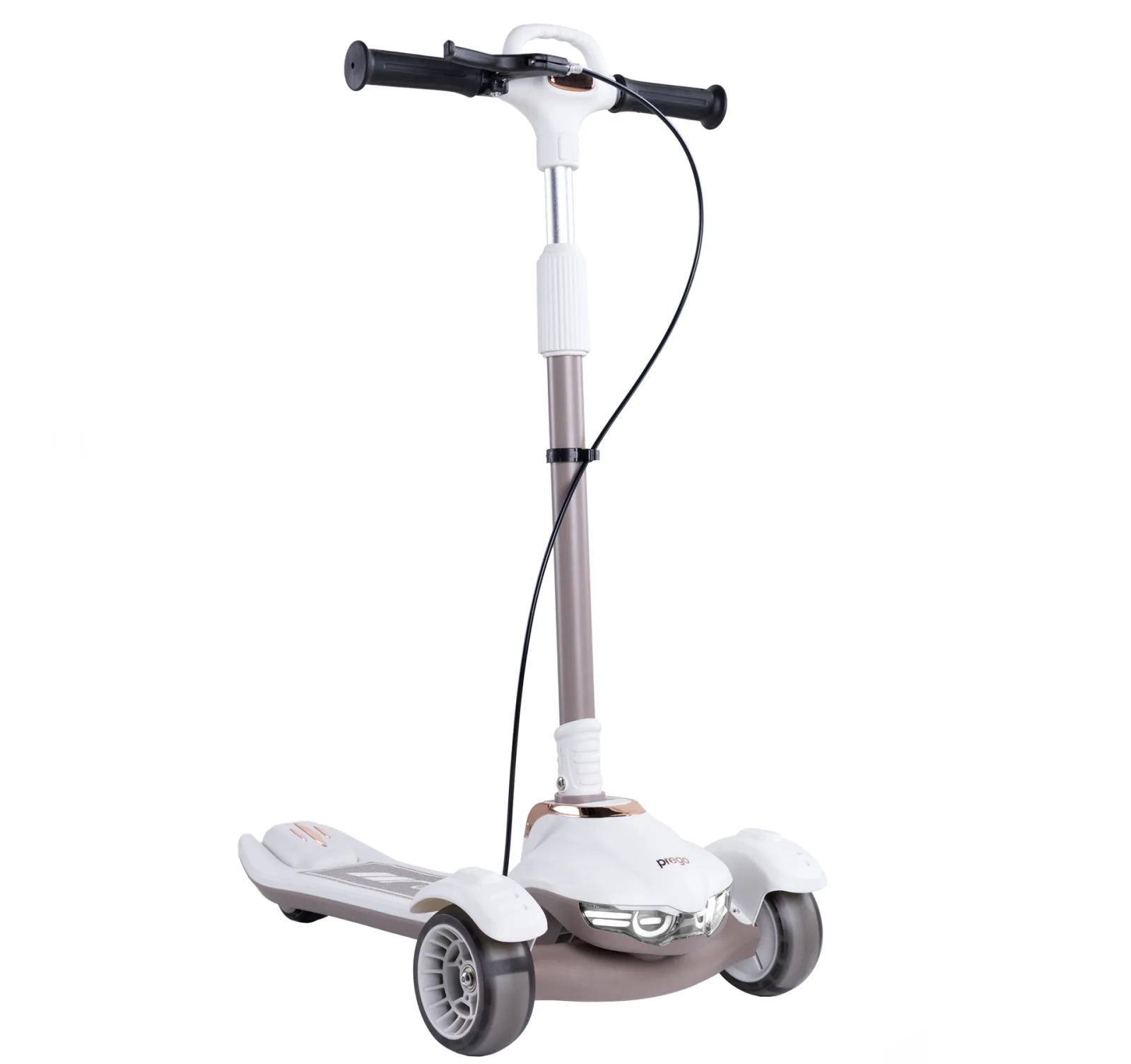 Veyron Bluetoothlu Müzikli Işıklı Çocuk Scooter - Bej
